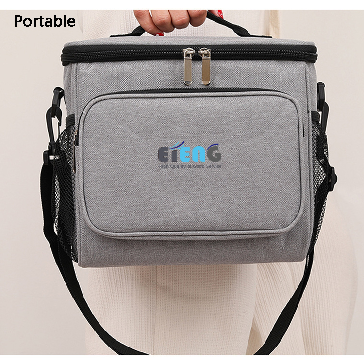 Custom Logo Insulation Cooler Bag Thick Soft Cloth Shoulder Portable Adults Insulated Lunch Bag