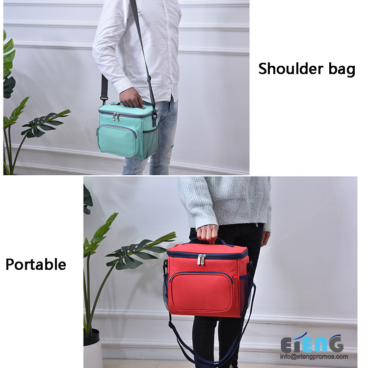 Custom Logo Insulation Cooler Bag Thick Soft Cloth Shoulder Portable Adults Insulated Lunch Bag