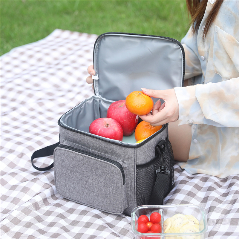 Custom Logo Insulation Cooler Bag Thick Soft Cloth Shoulder Portable Adults Insulated Lunch Bag