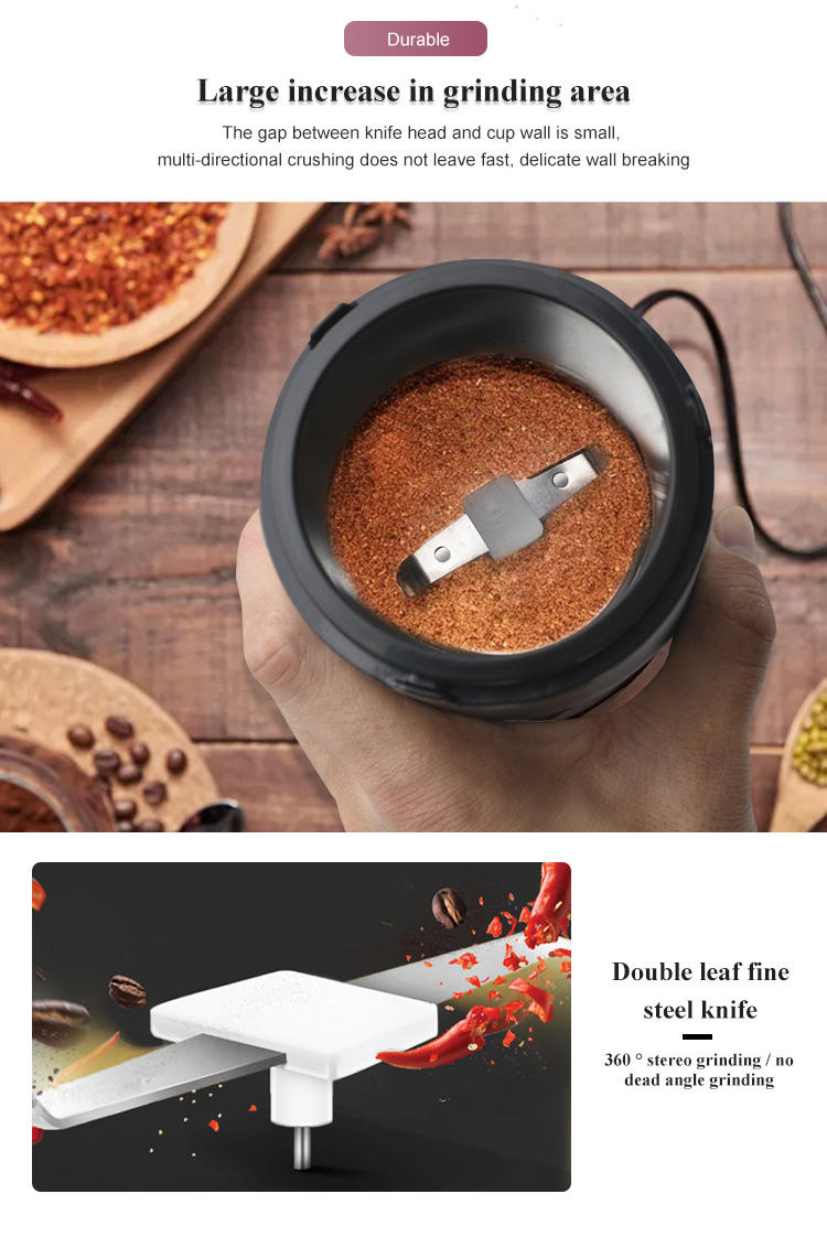 Custom Smart Coffee Mill Fast Grinding Multi-functional Kitchen Mini Electric Coffee Grinder