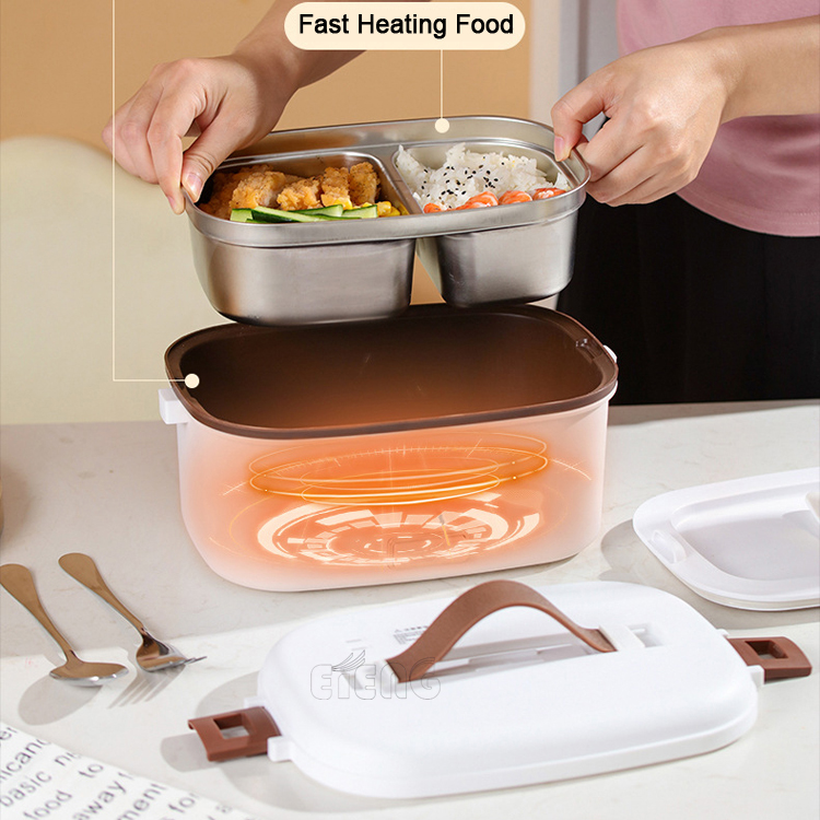 New Custom Branded Heated Lunchbox 1.5L Stainless Steel Food Warmer Electric Lunch Box for Car