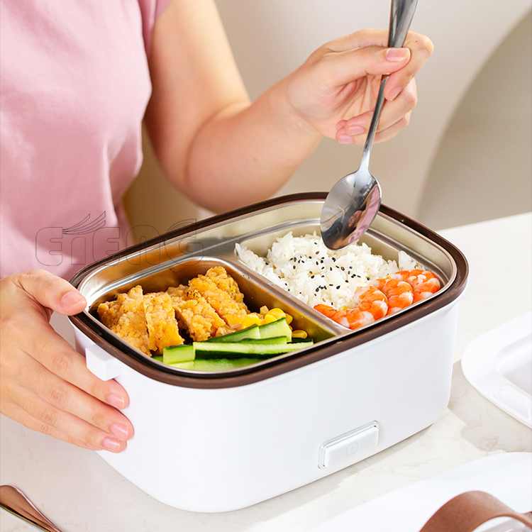 New Custom Branded Heated Lunchbox 1.5L Stainless Steel Food Warmer Electric Lunch Box for Car