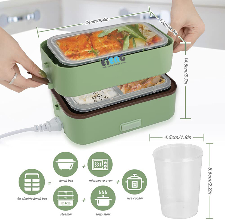 Custom Double Layers Food Heater Warmer Lunchbox 300W Portable Bento  Mini Electric Lunch Box