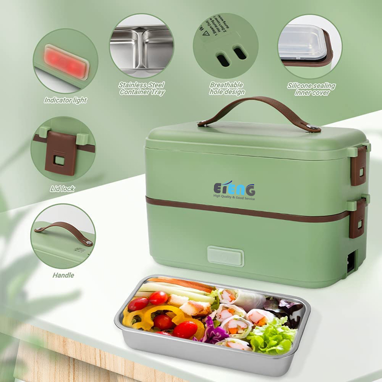 Custom Double Layers Food Heater Warmer Lunchbox 300W Portable Bento  Mini Electric Lunch Box