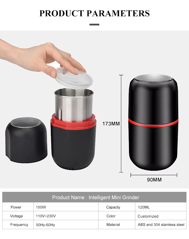 Custom Smart Coffee Mill Fast Grinding Multi-functional Kitchen Mini Electric Coffee Grinder