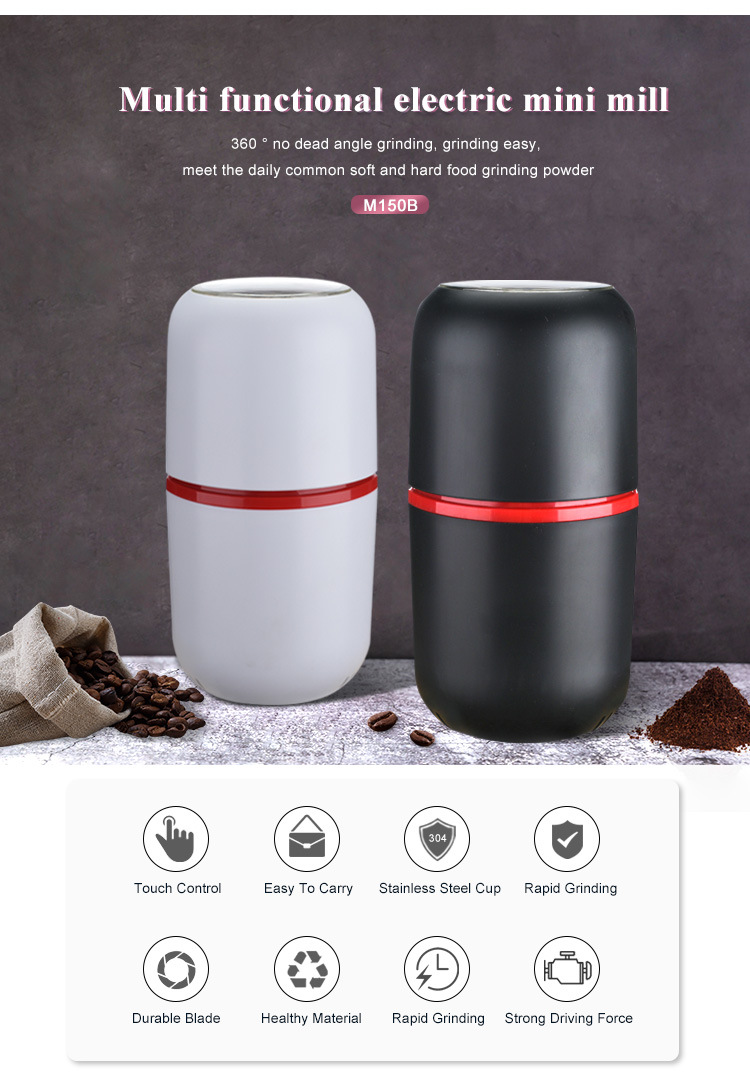 Custom Smart Coffee Mill Fast Grinding Multi-functional Kitchen Mini Electric Coffee Grinder