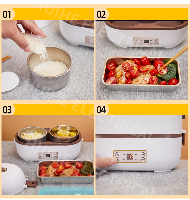 Electric Heated and Cooked Lunch box